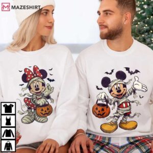 Disney Mickey Minnie Halloween Retro Couple Shirts (1)