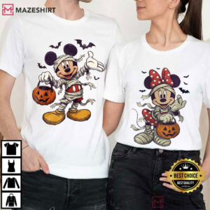 Disney Mickey Minnie Halloween Retro Couple Shirts (2)
