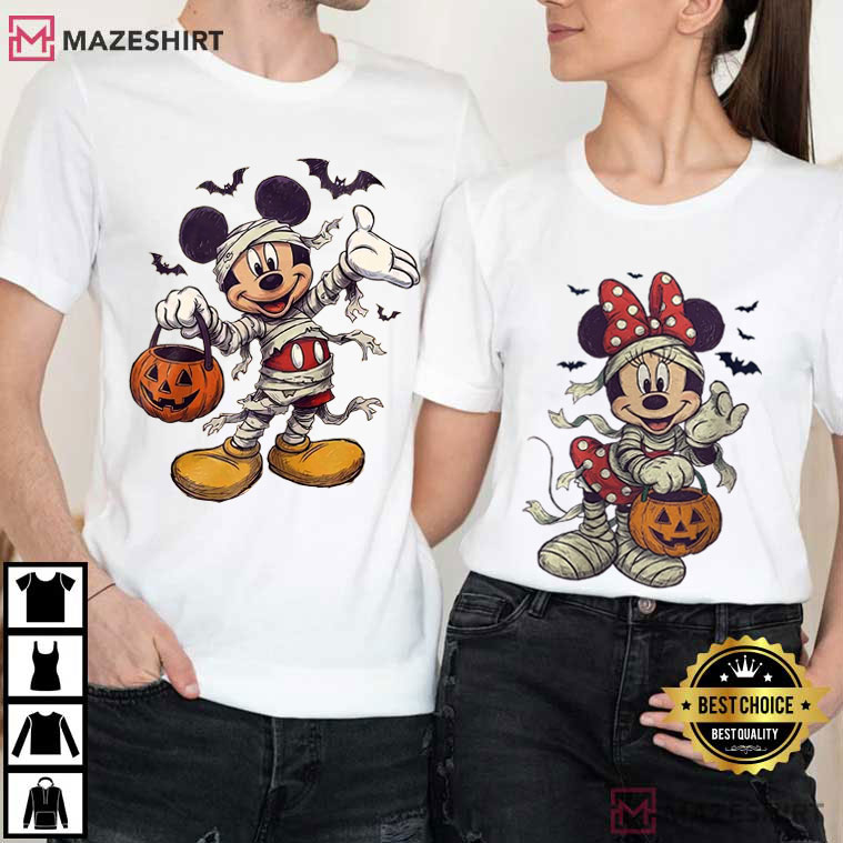 Disney Mickey Minnie Halloween Retro Couple Shirts Disney Mickey Minnie Halloween Retro Couple Shirts