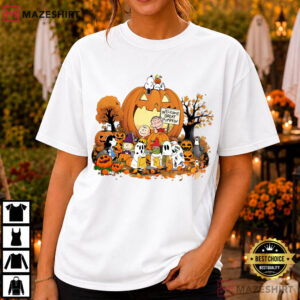 Snoopy Halloween Pumpkin Great Pumpkin Fall Patch T Shirt (1)