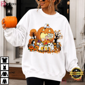 Snoopy Halloween Pumpkin Great Pumpkin Fall Patch T Shirt (2)
