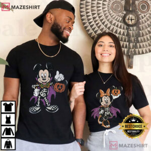 Disney Retro Daisy And Donald Halloween Spooky Season Couple Shirts (4)