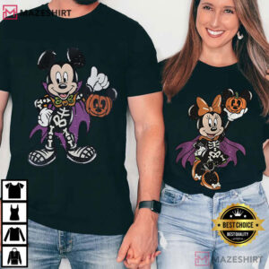 Disney Retro Daisy And Donald Halloween Spooky Season Couple Shirts (1)