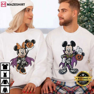 Disney Retro Daisy And Donald Halloween Spooky Season Couple Shirts (2)