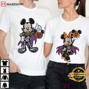 Disney Retro Daisy And Donald Halloween Spooky Season Couple Shirts (3)