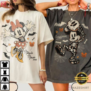 Mickey And Minnie Signature Trick Or Treat Spooky Halloween Retro T Sh (1)