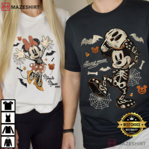 Mickey And Minnie Signature Trick Or Treat Spooky Halloween Retro T (3)