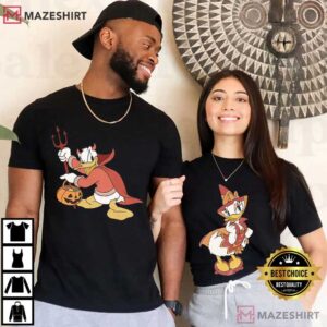Disney Daisy And Donald Halloween Spooky Season Vintage Couple Shirts (3)