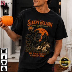 Sleepy Hollow Dead And Breakfast Vintage Headless Horseman Halloween T Shirt (1)