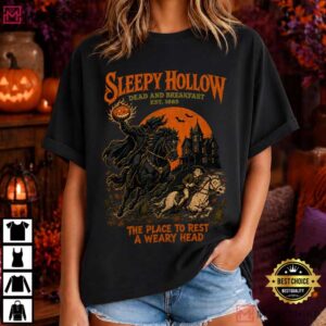 Sleepy Hollow Dead And Breakfast Vintage Headless Horseman Halloween T Shirt (3)