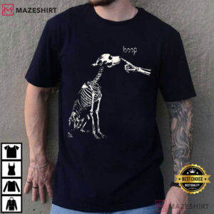 Dog Skeleton Boop Halloween Funny Spooky Dog Lover T-Shirt