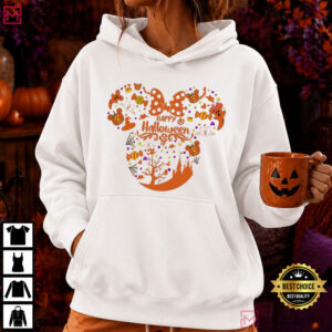 Disney Mickey Minnie Mouse Head Pumpkin Candy Spooky Halloween T Shirt (3)