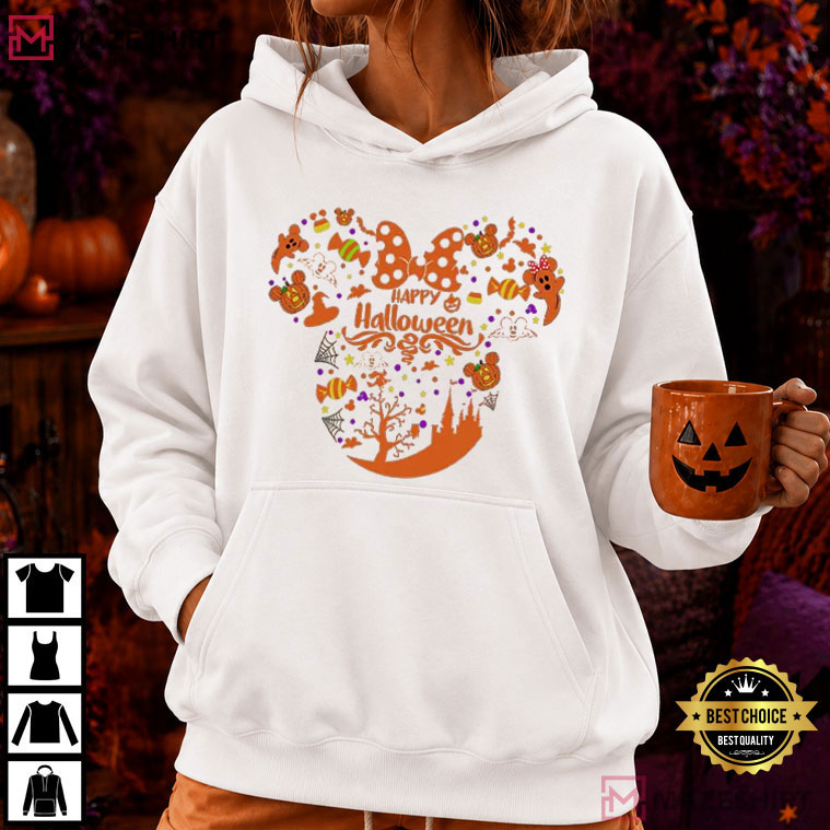 Disney Mickey Minnie Mouse Head Pumpkin Candy Spooky Halloween T-Shirt Disney Mickey Minnie Mouse Head Pumpkin Candy Spooky Halloween T-Shirt