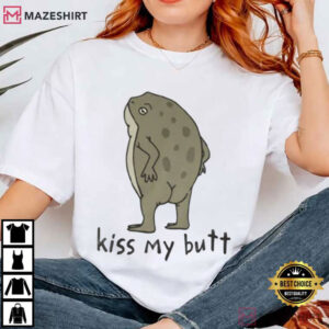Frog Kiss My Butt Toad Funny Animal T Shirt (4)