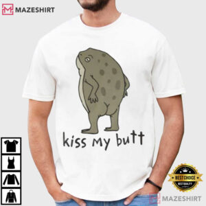 Frog Kiss My Butt Toad Funny Animal T Shirt (1)