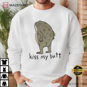 Frog Kiss My Butt Toad Funny Animal T Shirt (2)