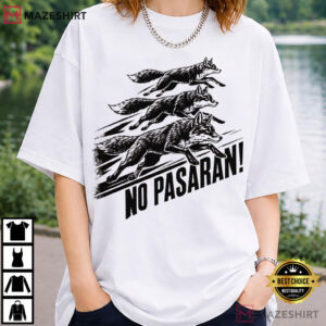 No Pasaran Fox Three Running Foxes Anti Fascist Political T Shirt (4)
