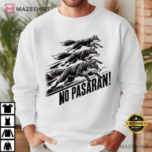 No Pasaran Fox Three Running Foxes Anti Fascist Political T Shirt (2)