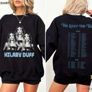 Hilary Duff Lucky Me Tour 2026 Concert Vintage Pop Music Fan T Shirt (3)