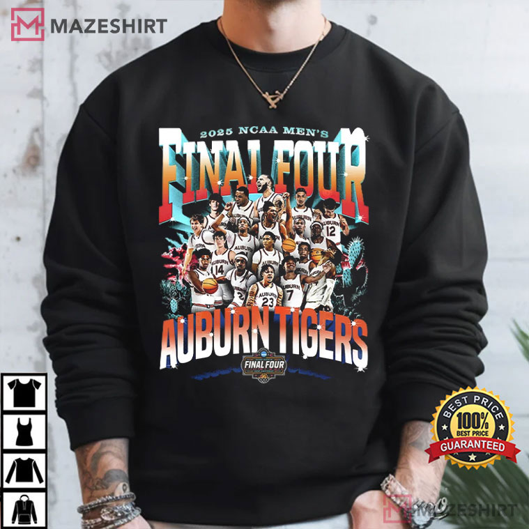 Auburn Tigers Final Four 2025 Men’s Basketball NIL T-Shirt Auburn Tigers Final Four 2025 Men’s Basketball NIL T-Shirt