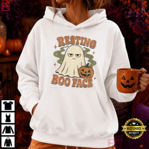 Resting Boo Face Ghost Sarcastic Halloween Pumpkin T Shirt (4)