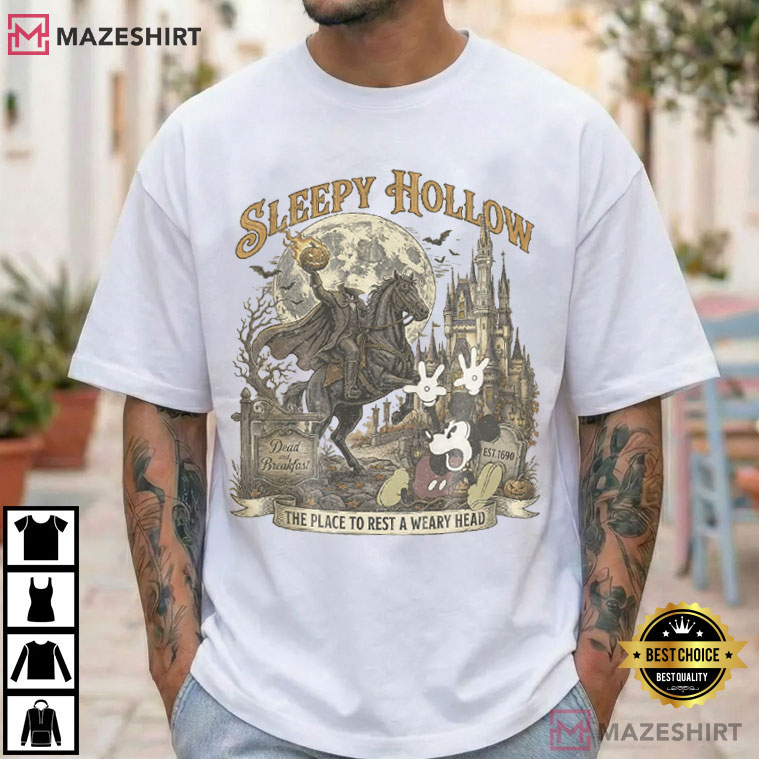 Disney Headless Horseman Mickey Halloween Retro Disneyland 2026 T-Shirt Disney Headless Horseman Mickey Halloween Retro Disneyland 2026 T-Shirt