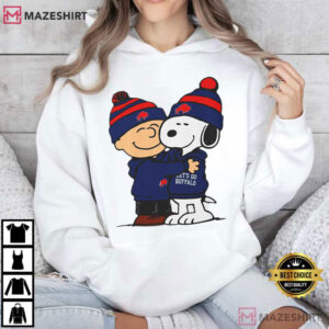 Charlie Brown And Snoopy Hug Buffalo Beanie Football T Shirt (4)