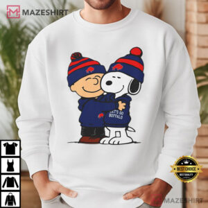 Charlie Brown And Snoopy Hug Buffalo Beanie Football T Shirt (2)