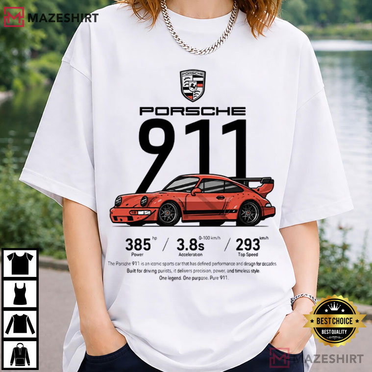 Porsche 911 Vintage Sportscar Motorsport Graphic T-Shirt