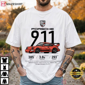 Porsche 911 Vintage Sportscar Motorsport Graphic T Shirt (1)