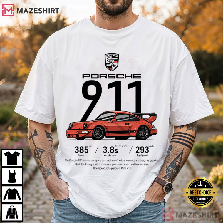 Porsche 911 Vintage Sportscar Motorsport Graphic T-Shirt
