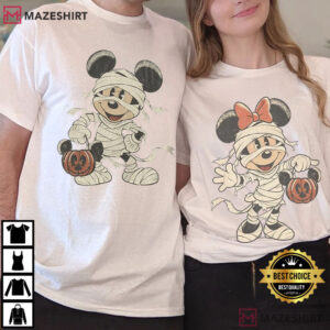 Mickey And Minnie Mummy Halloween Party 2026 Retro T Shirt (2)