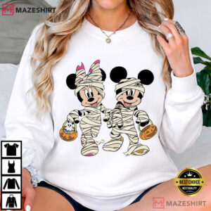 Mickey Minnie Mummy Halloween Retro Party 2026 T Shirt (2)
