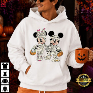 Mickey Minnie Mummy Halloween Retro Party 2026 T Shirt (3)