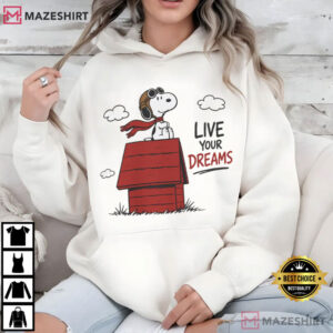 Snoopy Live Your Dreams Doghouse Superhero T Shirt (4)