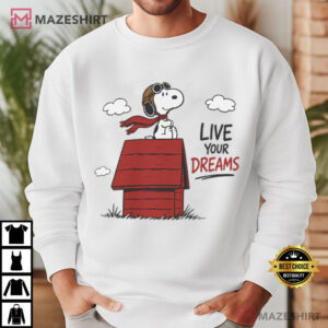 Snoopy Live Your Dreams Doghouse Superhero T Shirt (1)
