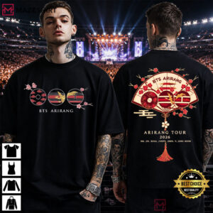 BTS Arirang Korean Folding Fan Cherry Blossom Tour 2026 T Shirt (1)