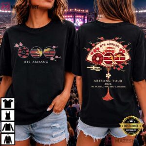 BTS Arirang Korean Folding Fan Cherry Blossom Tour 2026 T Shirt (2)