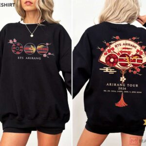 BTS Arirang Korean Folding Fan Cherry Blossom Tour 2026 T Shirt (3)