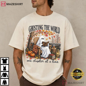 Halloween Ghosting The World Trendy Ghost Reading T Shirt (4)