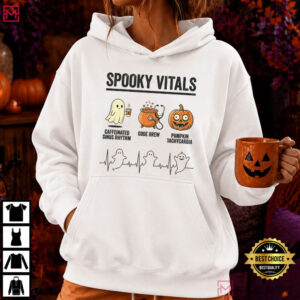 Nurse Halloween Spooky Vitals Funny Spooky Season T Shirt (2)