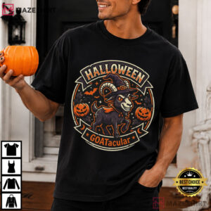 Halloween Goatacular Goat Pumpkin Jack O Lantern T Shirt (1)