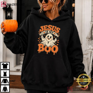 Jesus Is My Boo Ghost Vintage Christian Halloween Spooky Season T Shirt (2)