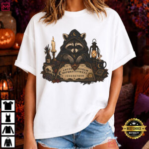 Raccoon Ouija Board Halloween Witchy Dark Fall T Shirt (1)