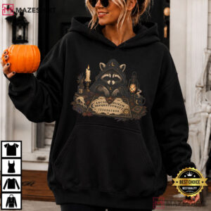 Raccoon Ouija Board Halloween Witchy Dark Fall T Shirt (2)