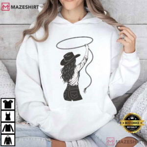 Cowgirl Lasso Western Rodeo Silhouette T Shirt (3)
