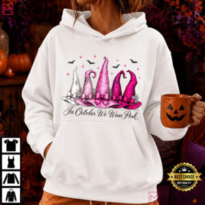 Halloween In October We Wear Pink Breast Cancer Awareness T Shirt (4)