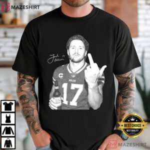 Josh Allen Middle Finger Buffalo Football Quarterback T Shirt (4)
