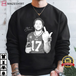 Josh Allen Middle Finger Buffalo Football Quarterback T Shirt (2)