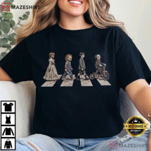 Abbey Road Chucky Annabelle Billy Brahms Vintage Horror Movie Dolls T Shi (3)